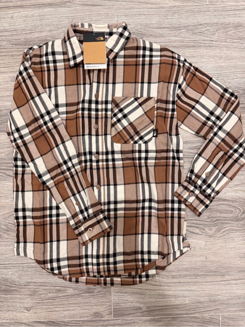 NWT The North Face Men’s Brown Plaid Flannel Shirt Retails $85